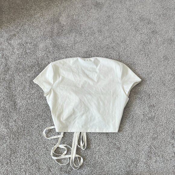 I.AM.GIA Ivory Tie-Front Crop Top - Picture 5 of 5